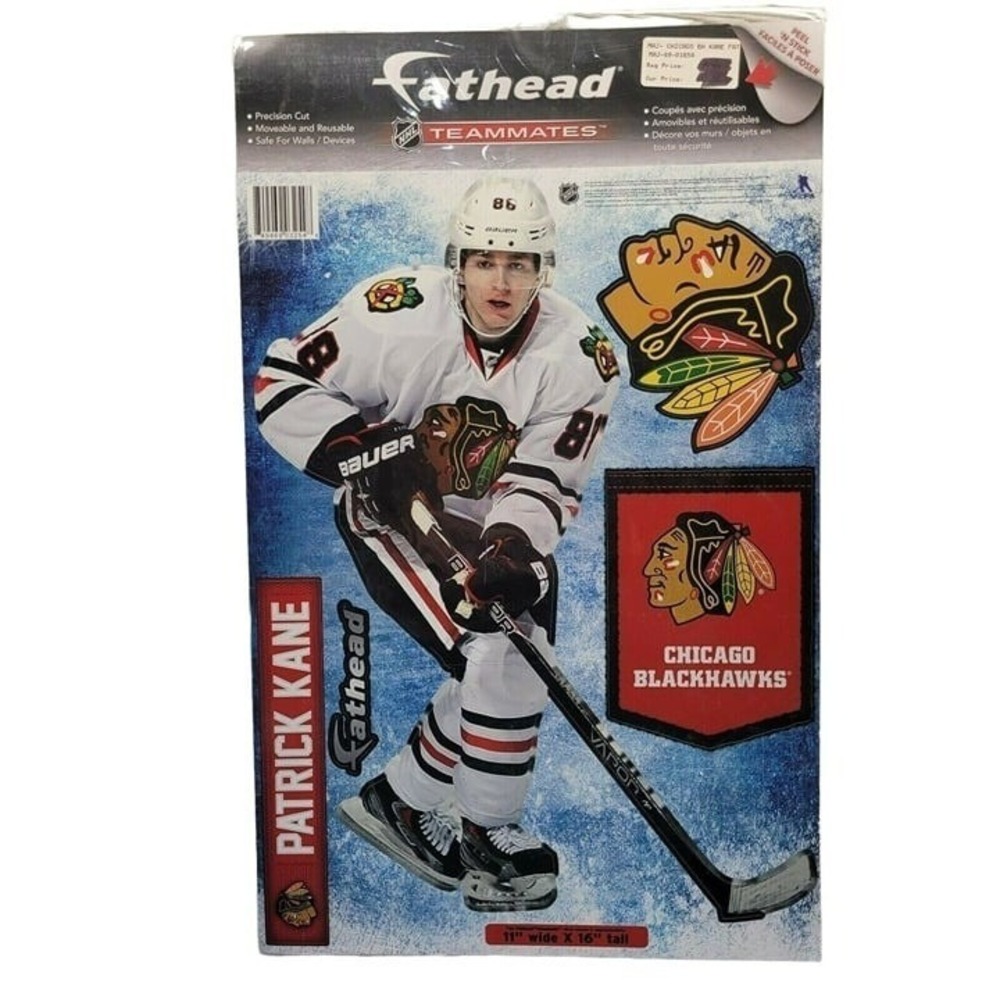 Fathead Patrick Kane Wall Decal NHL Chicago Blackhawks Red White 11x16 Teammates